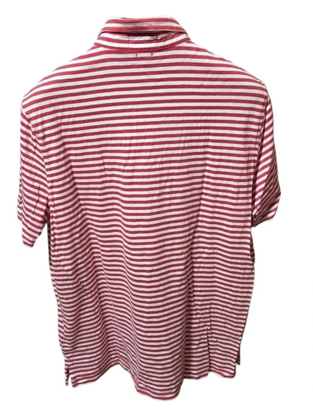 Polo Ralph Lauren Classic Fit Red & White Striped Polo Shirt Size Medium